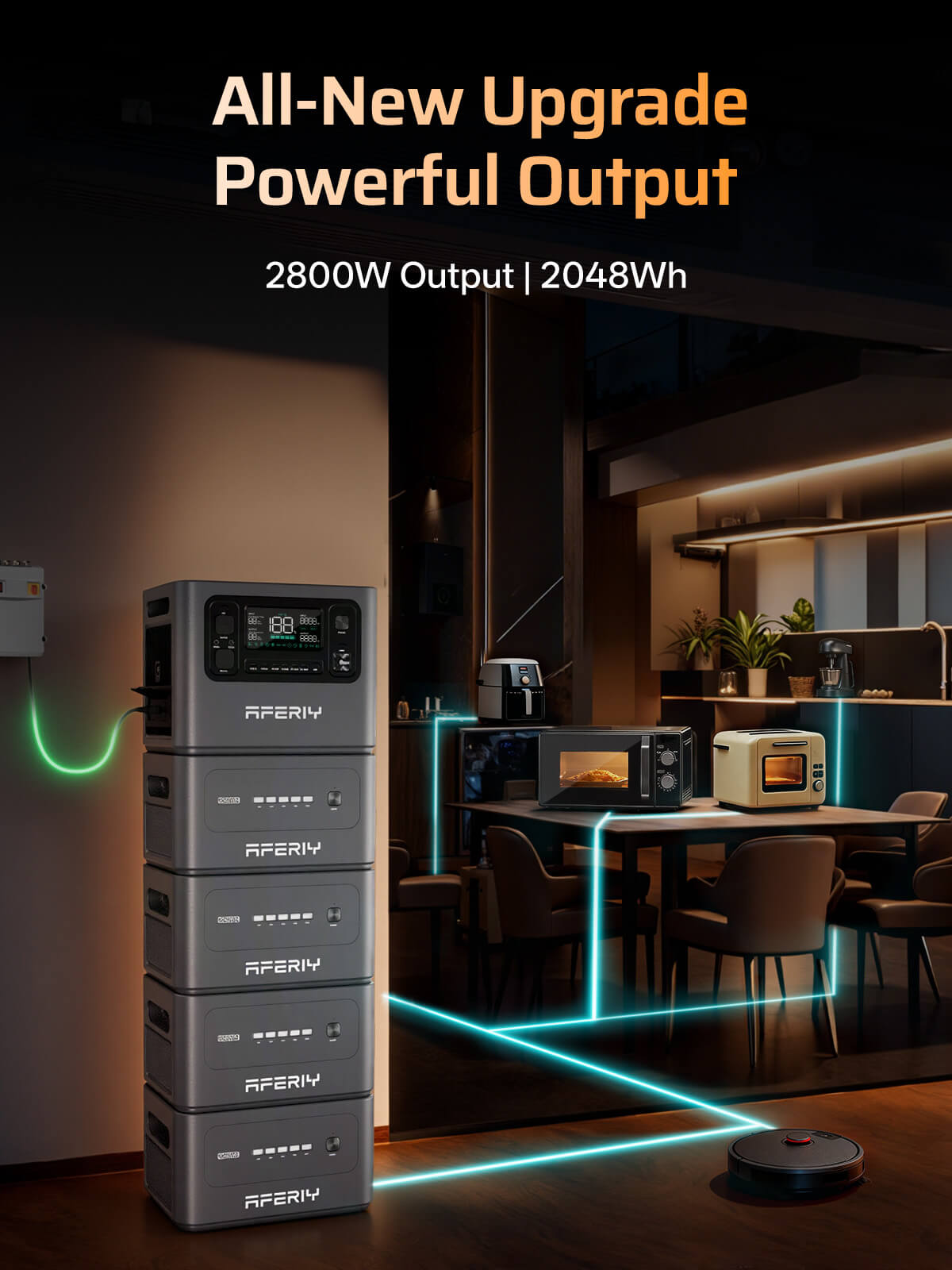 AFERIY P280 Expandable Portable Power Station - 2800W, 2048Wh - 2