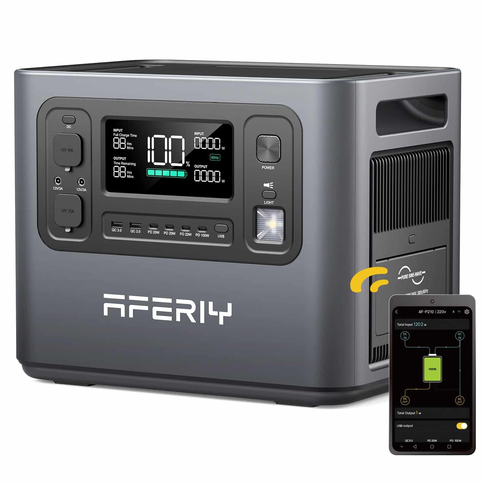 AFERIY P210 Portable Power Station - 2400W, 2048Wh - 1