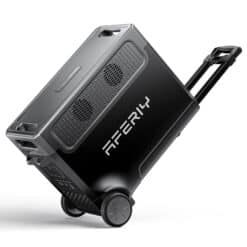 AFERIY P310 3600W 3840Wh Portable Power Station has built-in wheels and a handle.