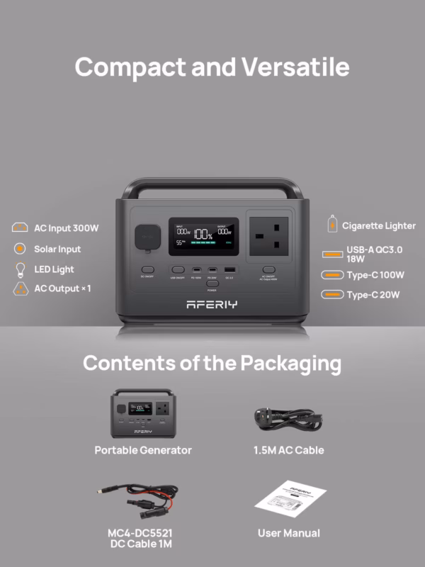AFERIY P040 portable power station - 400W, 256Wh - 5
