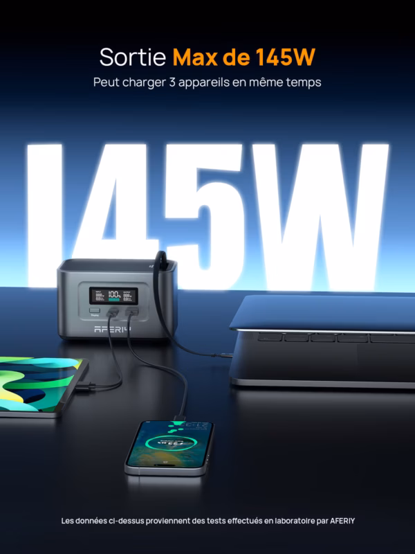 AFERIY Nano100 : batterie externe 99,2 Wh avec USB-C 100 W rétractable - 4