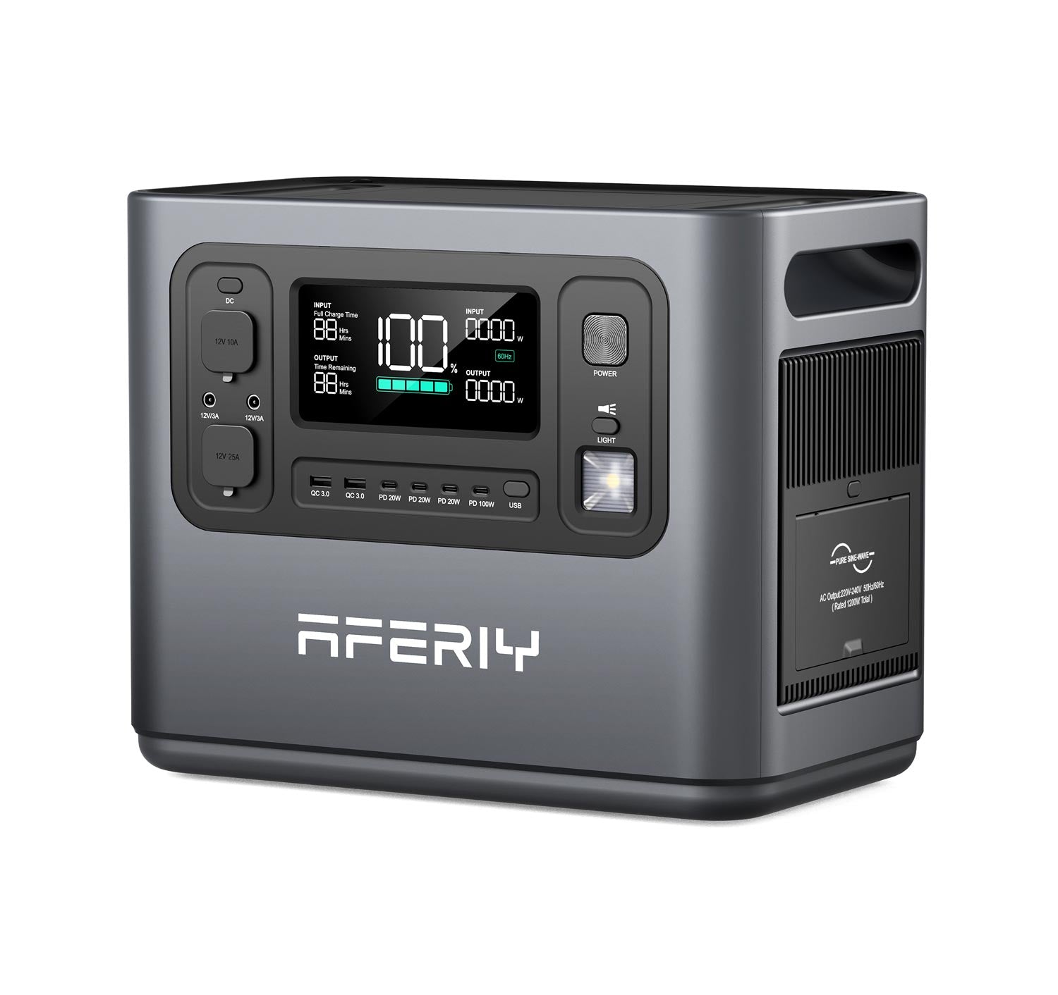Right view of Aferiy P110 1200W 1248Wh Portable Power Station