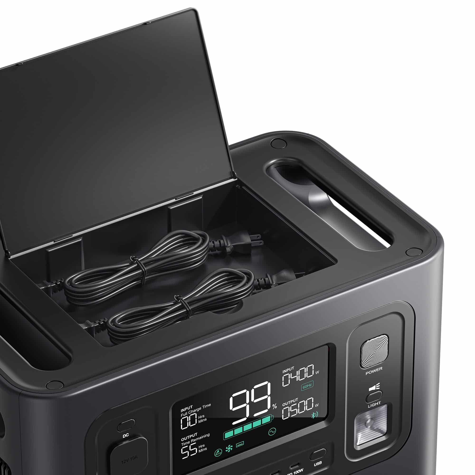 Above view of Aferiy P110 1200W 1248Wh Portable Power Station with Collec Box