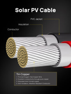 Solar Panel Extension Cable Is Made Of Irradiated Polyolefin Plastic Sheath + Tinned Copper Conductor Safety Material